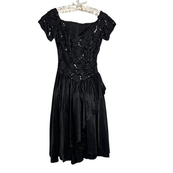 Steppin Out Dresses & Skirts - Steppin Out Vintage Black Satin Lace dress Dark Romantic whimsigoth Y2K size 7/8
